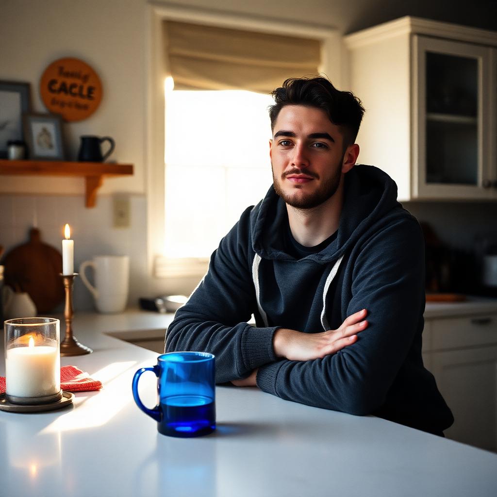 Ethan Levy, founder of Curated Chaos, in his kitchen